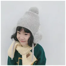 Корейская Шерсть Хлопок Полосатый Мягкий теплый осень зима толстые дети мальчики девочки шали шарфы аксессуары-LHC