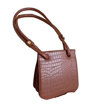 

Vintage Women Square Bag Alligator PU Leather Mini Totes Bag Shoulder Flap Saddle Bag Designer Handbags Phone Purse for Ladies