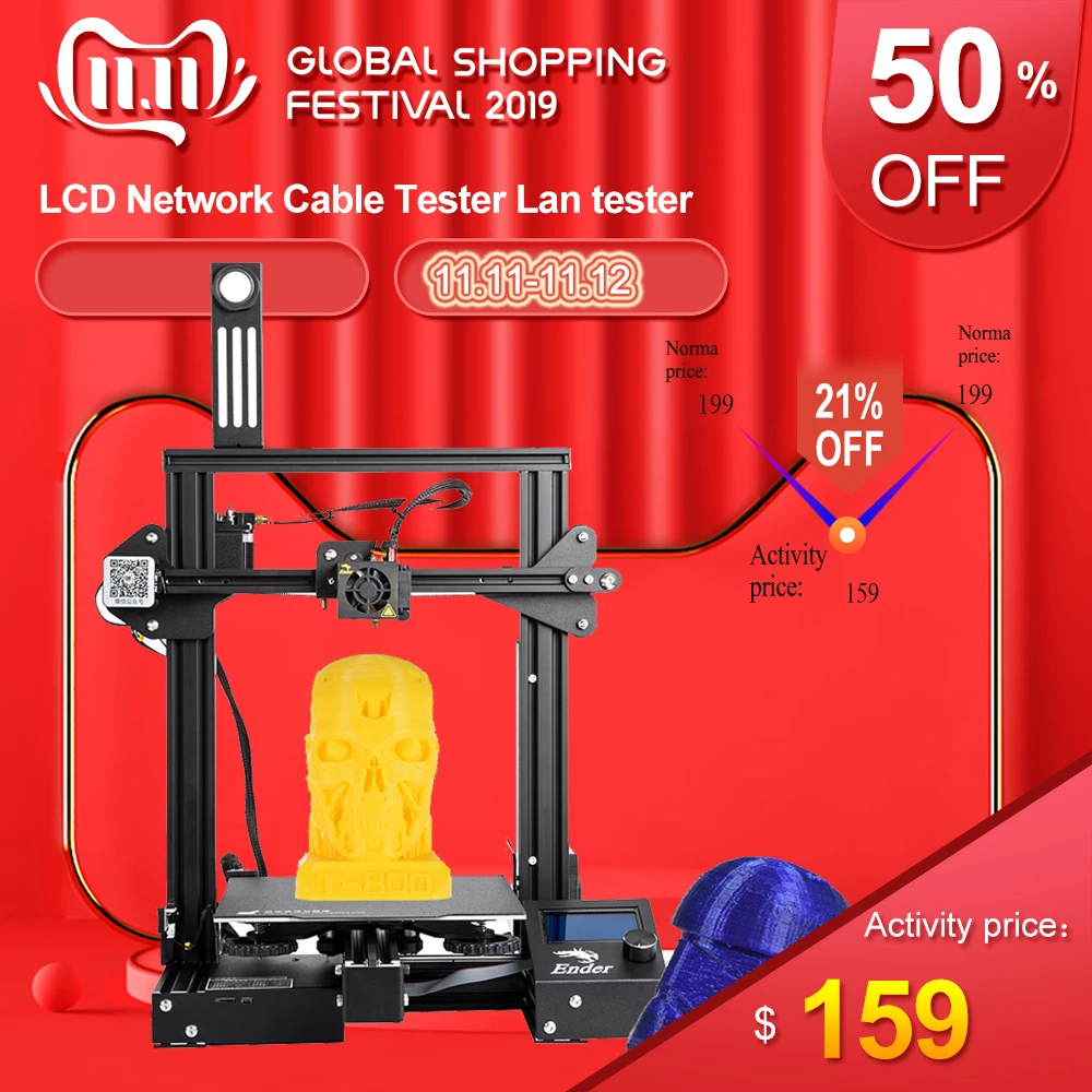 

Creality 3D Printer New Ender 3 / Ender-3 PRO DIY Drucker Impresora 3D Self-assemble with Resume Printing 3D Printer Anycubic