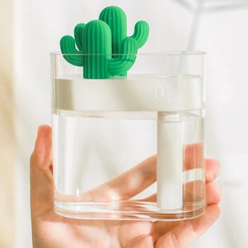 

Green Cactus USB LED Air Humidifier Room Diffuser Oil Air Mist Maker electric humidifier ultrasonic air humidifier aromatherapy