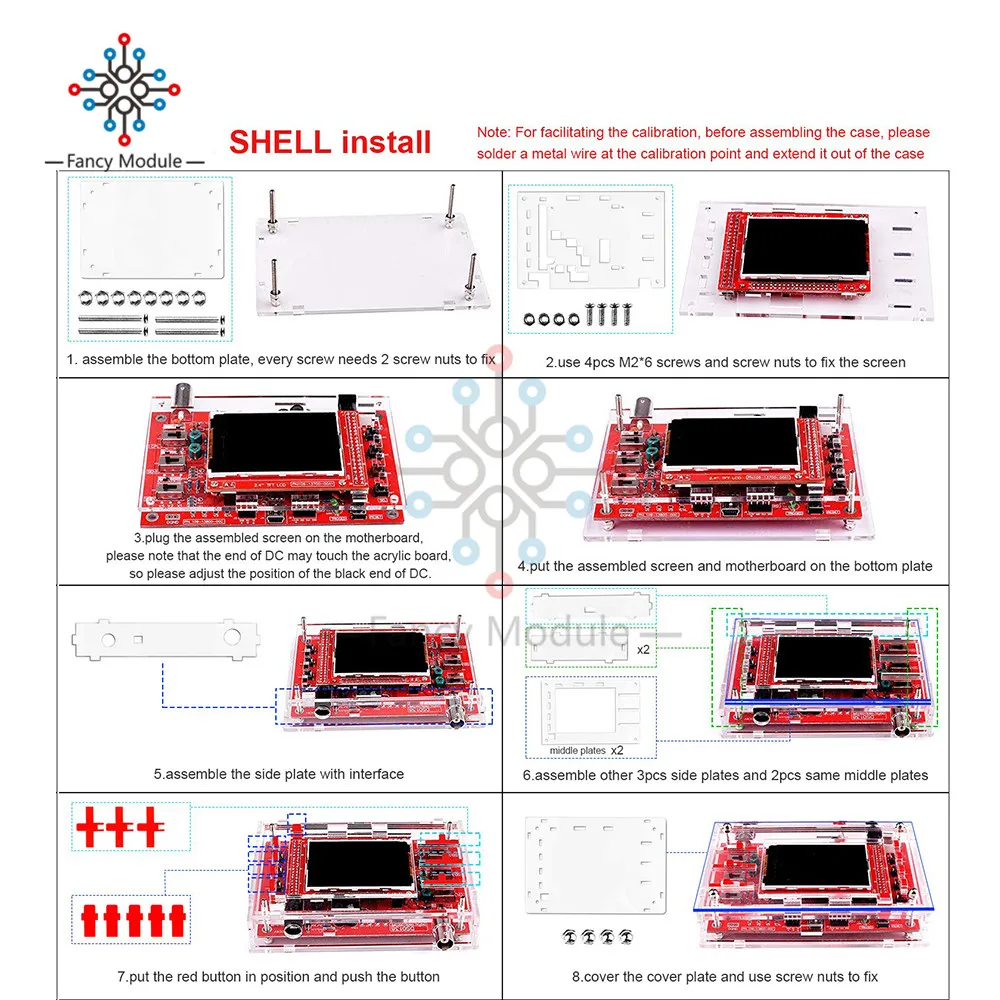 Diymore Полностью Собранный цифровой осциллограф 2," TFT lcd дисплей 12 бит с Зажим для щупа" крокодил "прозрачный акриловый чехол для DSO138