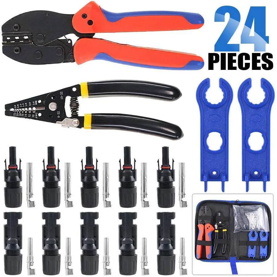 

LY-2546B MC4 Solar Connectors Plier Crimping Tool for 2.5/4/6mm2(14-10AWG) with Soft Handle Electrician Multifunction Wire Strip