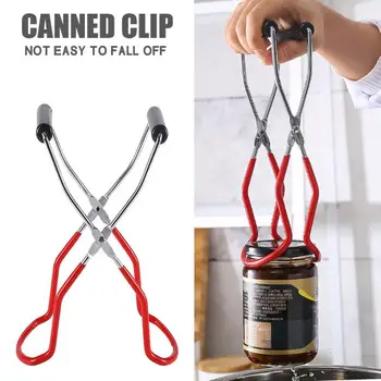 

Canning Jar Lifter Tong Stainless Steel Jar Anti-scalding Wide-Mouth Clip Non-slip Bottle Clip Convenient Jar Clamp Kitchen Tool