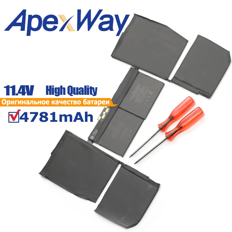 Аккумулятор ApexWay A1705 11 4 в 4781 мА · ч для ноутбука MacBook Retina A1534 12 дюймов (2016 года) |