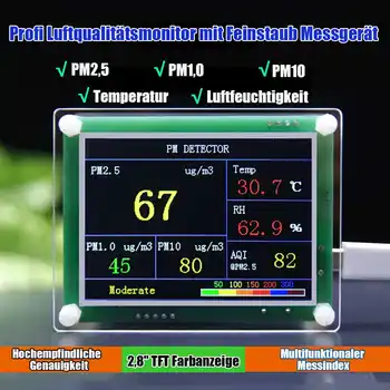 

Air Quality Detector Module PM2.5 Dust Humidity Temperature Sensor Tester with LCD Display for Monitoring Home Office Car