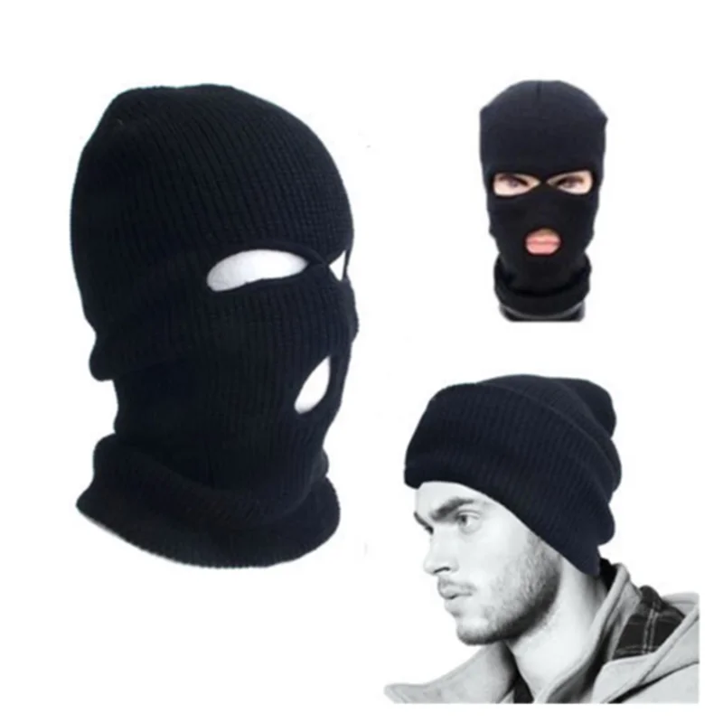 

Black cycling winter hats unisex funny mask hat handmade wool knit bonnet halloween party ski beanie caps czapka zimowa touca