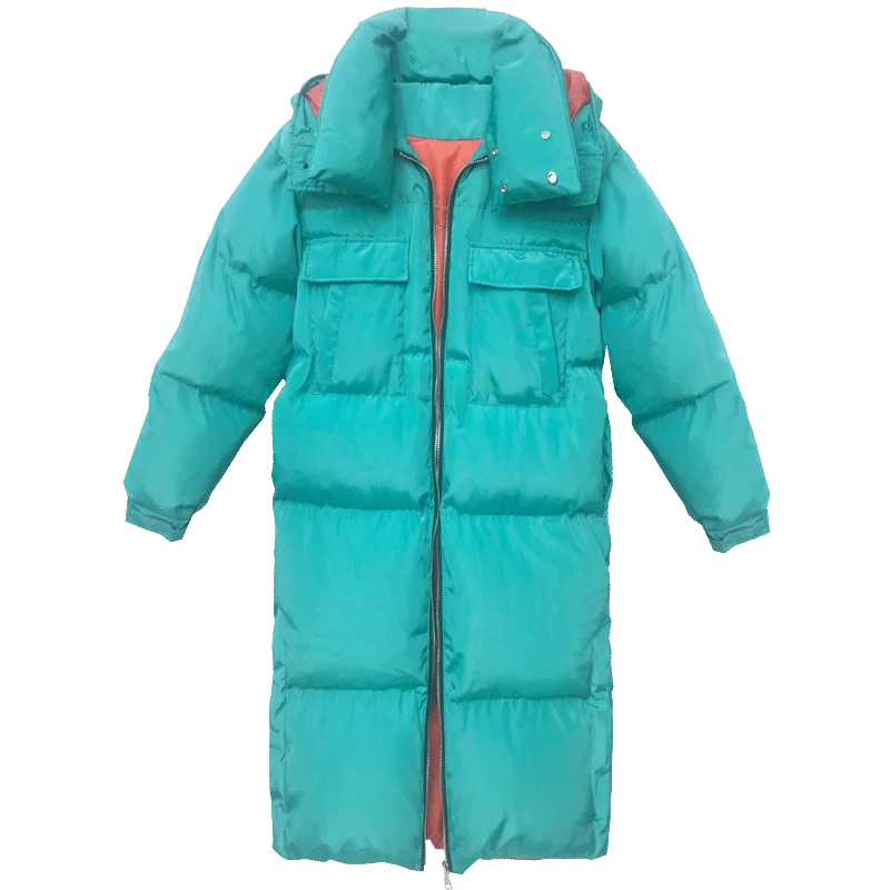 Женское зимнее хлопковое пальто больших размеров X-Long, свободный пуховик с капюшоном, Женская парка, толстая теплая куртка размера плюс, зимние пальто