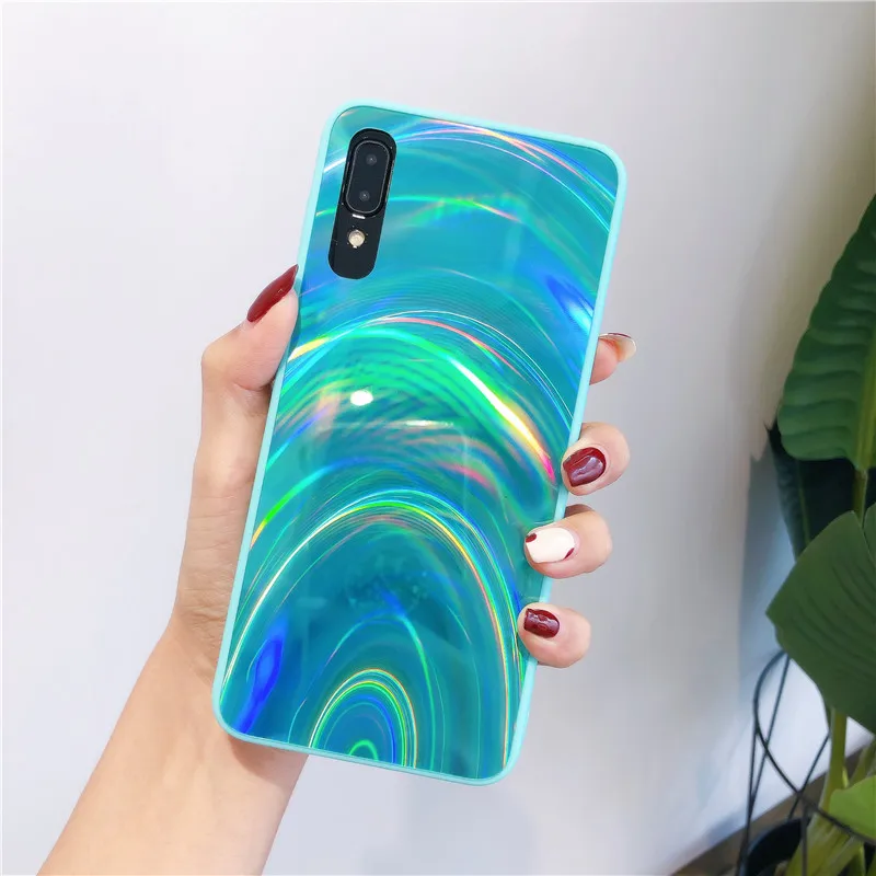 9 3D алмаз Призма голографический лазер чехол для samsung A10 A20 A30 A50 A70 M10 M20 A7 A9 S10 Plus Note 10 мягкий край чехол для телефона - Цвет: 9