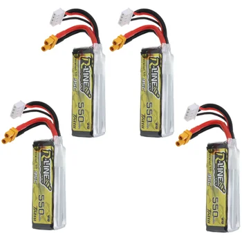 

4PCS TATTU R-LINE V1.0 11.1V 550mAh 95C 3S Lipo Battery XT30 Plug for CineBee Betafpv Cine Whoop Beta RC FPV Drone Toothpick