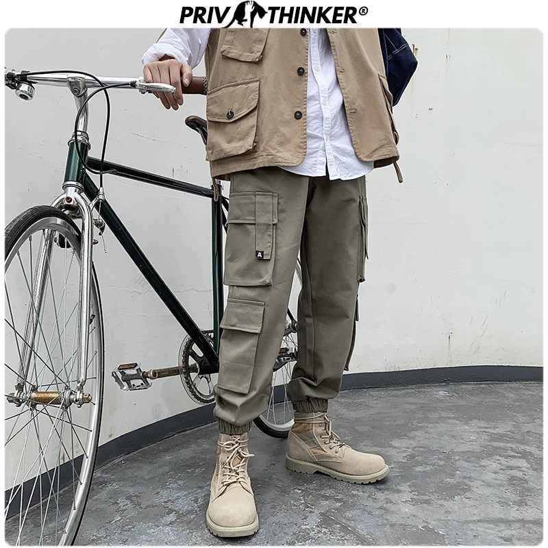 Privathinker мужские осенние шаровары с карманами в стиле хип-хоп, мужские s модные корейские брюки карго, мужские свободные большие размеры 5XL джоггеры одежда