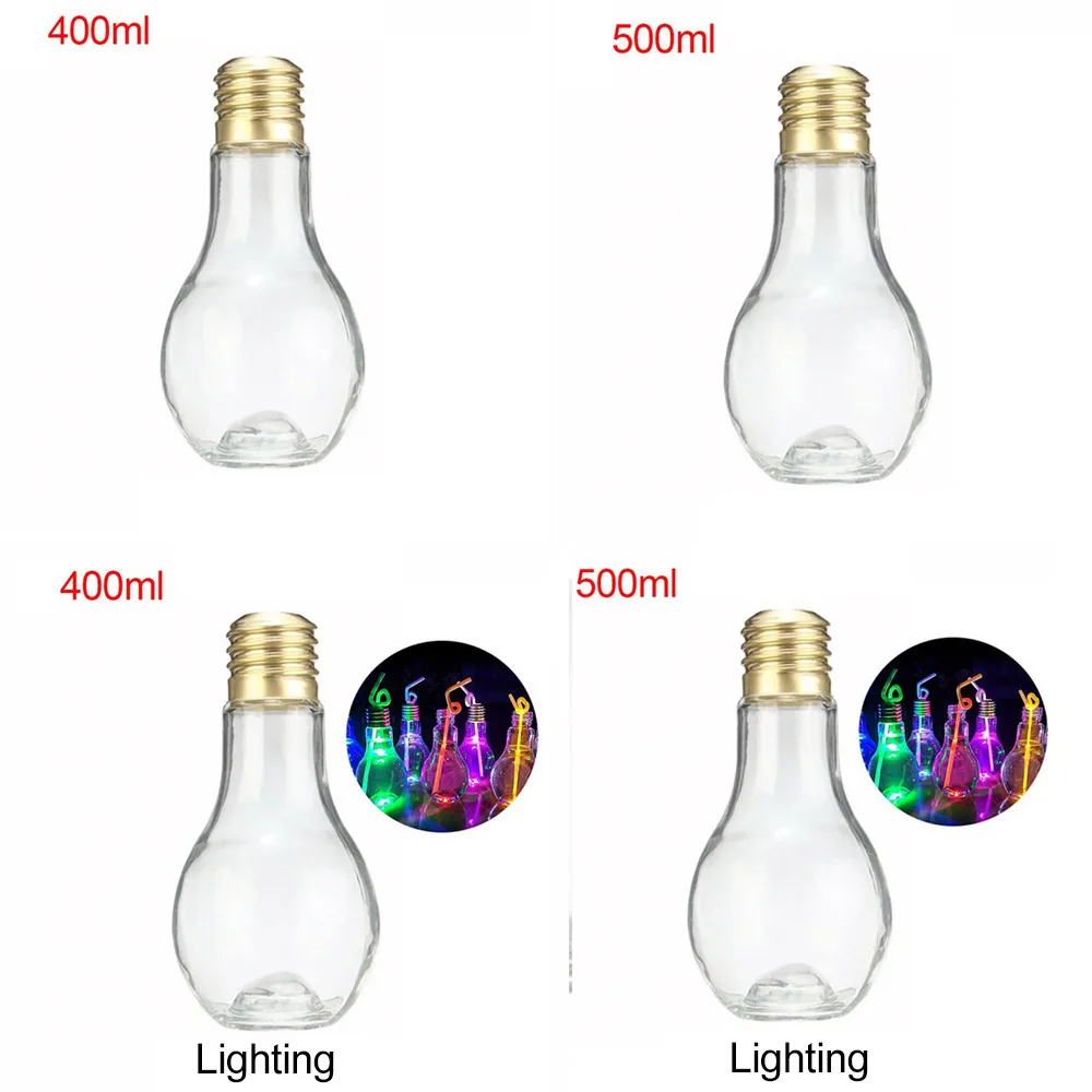 

with Light Coffee Mugs Luminous Beer Bar Summer Milk Bulb Drink Bottles Beverage Bottle 400ml/500ml Plastic Restaurant