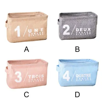 

Cosmetic Storage Basket Portable Small Basket Retro Cute Bathroom Organizer Linen Box Kitchen Desktop Toys Cotton Home
