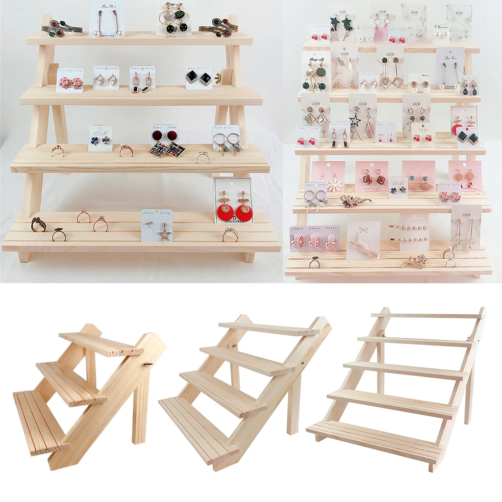 Wooden Ear Stud Holder Earring Stand Display Rack Luxury Jewelry Stand Display Holder Rack Tower