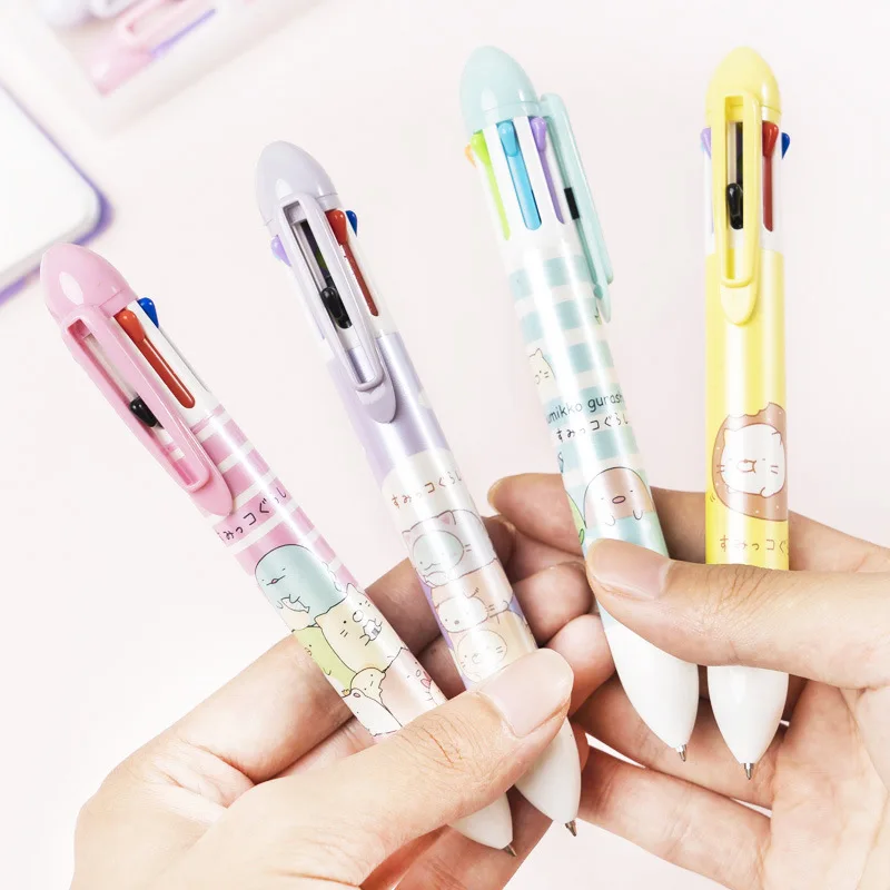 

7 Colors Kawaii Sumikko Gurashi Square Writing Ballpoint Pen Students Office Signature Pen Creative School Stationery Supplies