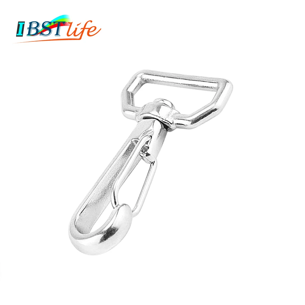 

66mm Ring Square Eye Swivel Snap Hook Stainless Steel 316 Quick Straping Hook Lobster Clasps Hiking Camping Carabiner Pet Chain