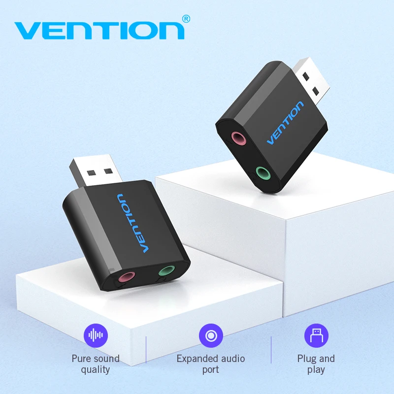 Внешняя звуковая карта Vention Mini USB адаптер для наушников 3 5 мм аудиокарта микрофона