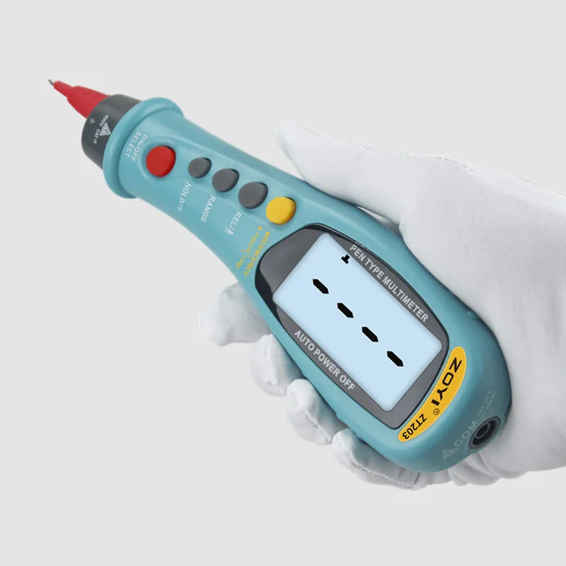 Original Manufacturer ZOYI ZT203 True-RMS AC DC Voltage Ohm Capacity Frequency Diode Continuity NCV Digital Pen Type Multimeter