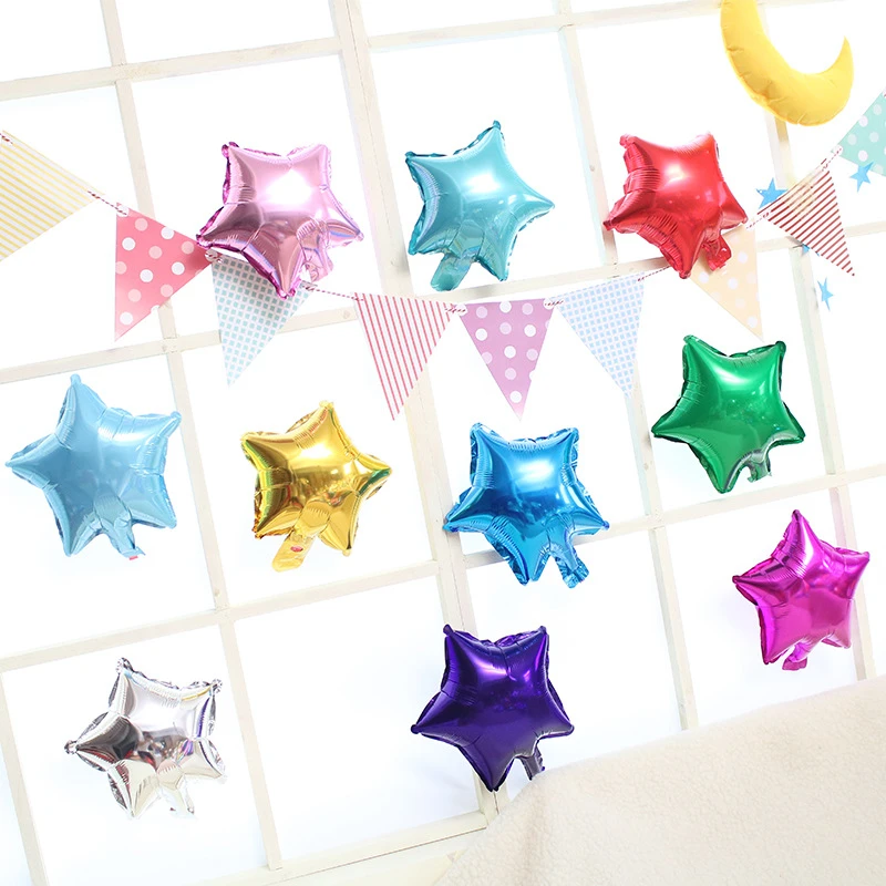 5Pcs Five-pointed Star Aluminum Foil Balloons Wedding Party Home Decor Supplies 