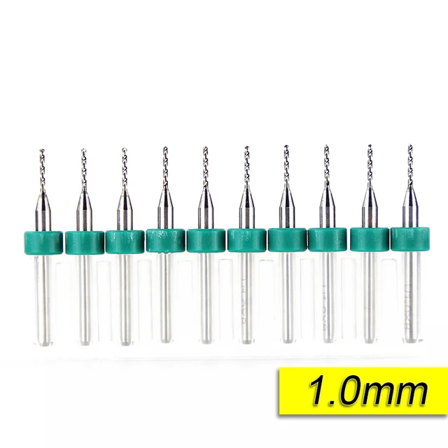 Free Shipping 10pcs 0.6mm-1.5mm Import Carbide PCB Drill Bits Print Circuit Board Mini CNC Drilling Bit Set 1.0mm