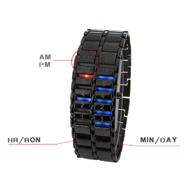 New Men's Binary LED Digital Quartz Wrist Watch Fashion Men's Watches Gift for Father's Day Male Boy Sport Creative Clock