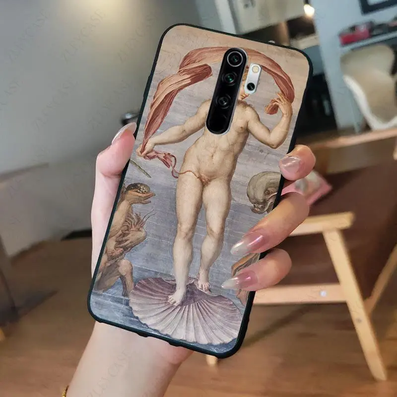 Art Painting The Birth Of Venus Phone Case for redmi note8pro note7 note5 note6pro 7 7A 8 8A Note8T Note9 note9s note9pro Cover xiaomi leather case handle