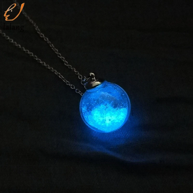 

Luminous Crystal Glass Ball Pendant Dandelion Necklace Glowing In The Dark Charming Necklace Unique Gift For Women 3 Colors