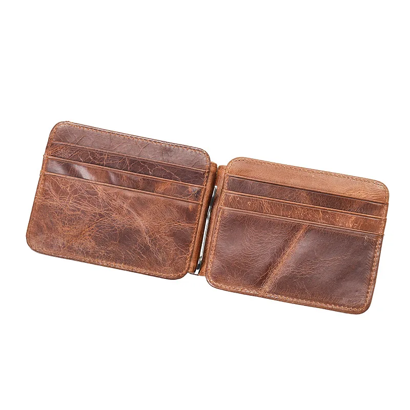 Koop Gubintu Merk Echt Leer Geld Clips Portefeuilles Mannen Vrouwen Kaarthouder Credit Id Card Paspoort Case Billfold