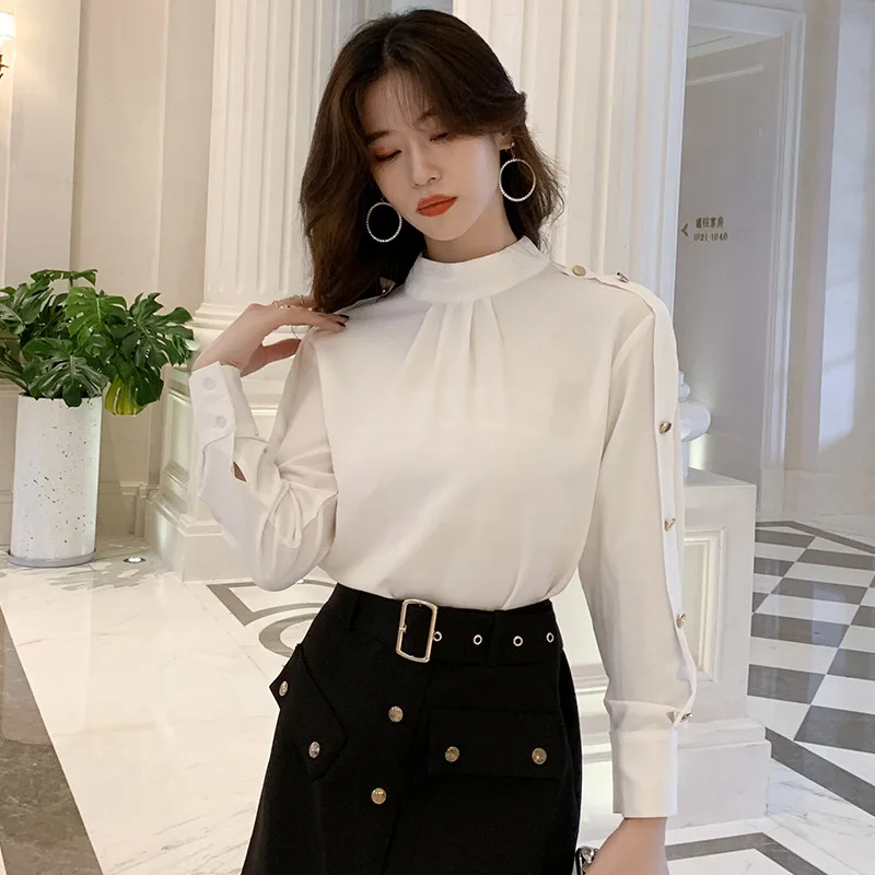 

WOMEN'S Dress 2020 Autumn Clothing Network Red Gold Buckle INS-Style Shirt + Single Breasted Skirt Two-Piece Set