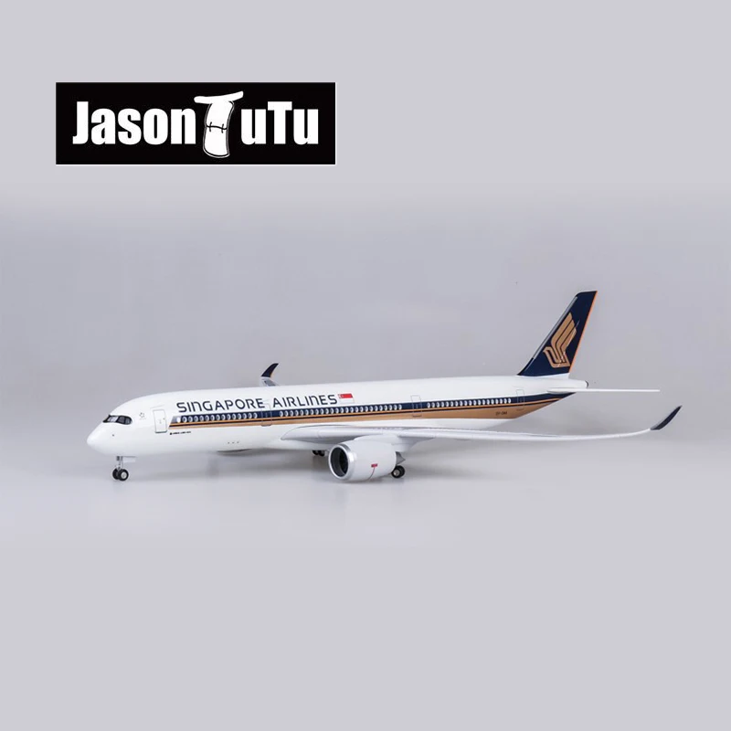 JASON TUTU 47cm Singapore Airlines Airbus A350 Airplane Model Aircraft 1/160 Scale Diecast Resin Light and Wheel Plane Gift