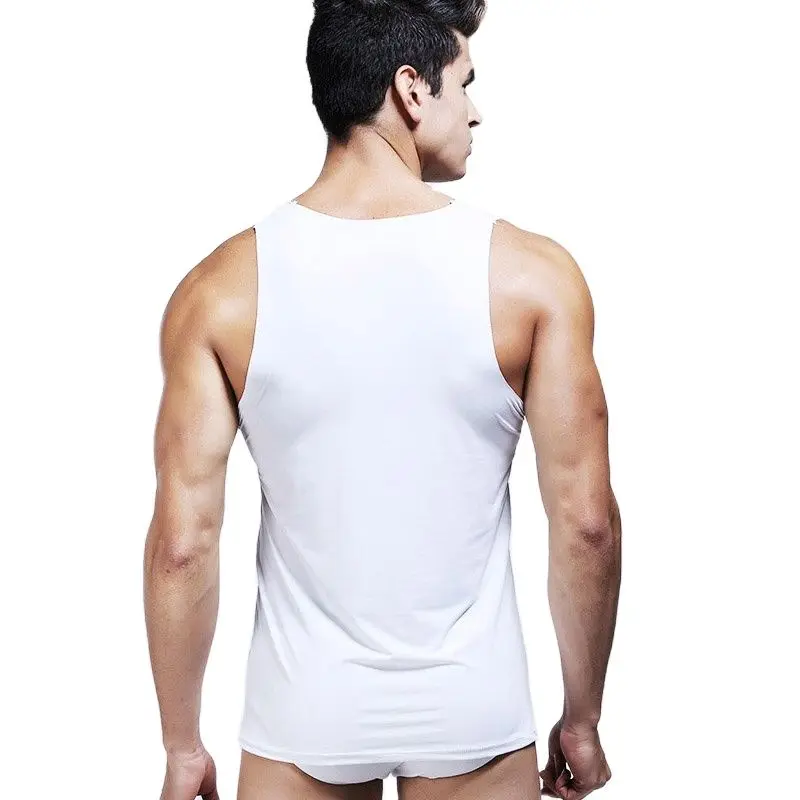 GH Mens Ice Silk Exercise Vest Seamless Quick Drying Sleeveless Novelty Vest 