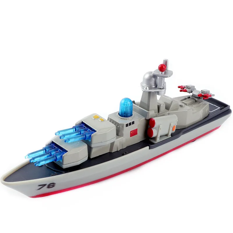Изысканный ETI-1504 эскорт warship сплав модель, Моделирование звука и света сзади силы детский военный корабль - Цвет: ETI-1504