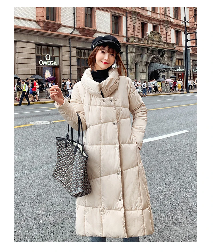 Long Stand Collar Parka Women Winter Jacket Cotton Padded Warm Thicken Ladies Long Loose Coats Parka Womens Jackets