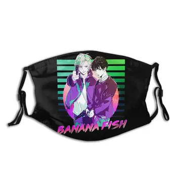 

Banana Fish Non-Disposable Mouth Face Mask Ash Eiji Anti Bacterial Dust Protection Cover Respirator Muffle Mask with Filters