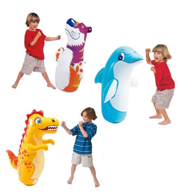 Boxing Animal Tumbler Wrestler Cartoon Shape Anti Stress Set Inflatable Punch Bag for Kids Fitness Children Toys Indoor Outdoor