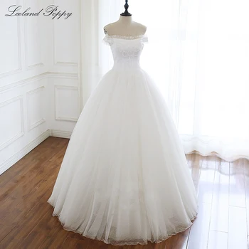 

Lceland Poppy A Line Tulle Wedding Dresses 2020 Boat Neck Sleeveless Floor Length Sequins Beaded Vestido de Novia Bridal Gowns