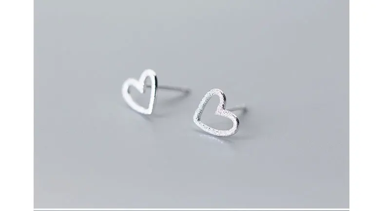 La Monada Heart Stud Earrings For Women Silver 925 Heart Frosted Fine Women Earrings Jewelry Stud Earrings 925 Sterling Silver