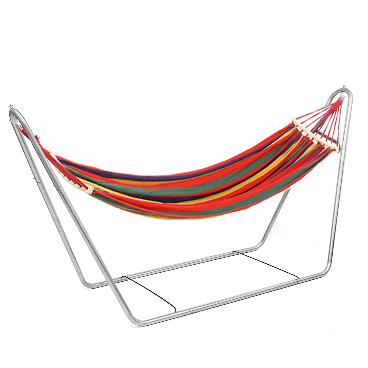 New Two-person Hammock Camping Thicken Swinging Chair Outdoor Hanging Bed Canvas Rocking Chair with Hammock Stand 200*150cm