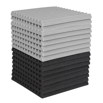 

16PCS Acoustic Panel Studio Acoustic Noise Reduction Wedge Sound Absorbing Foam 1 Inch x 12 Inches x 12 Inches