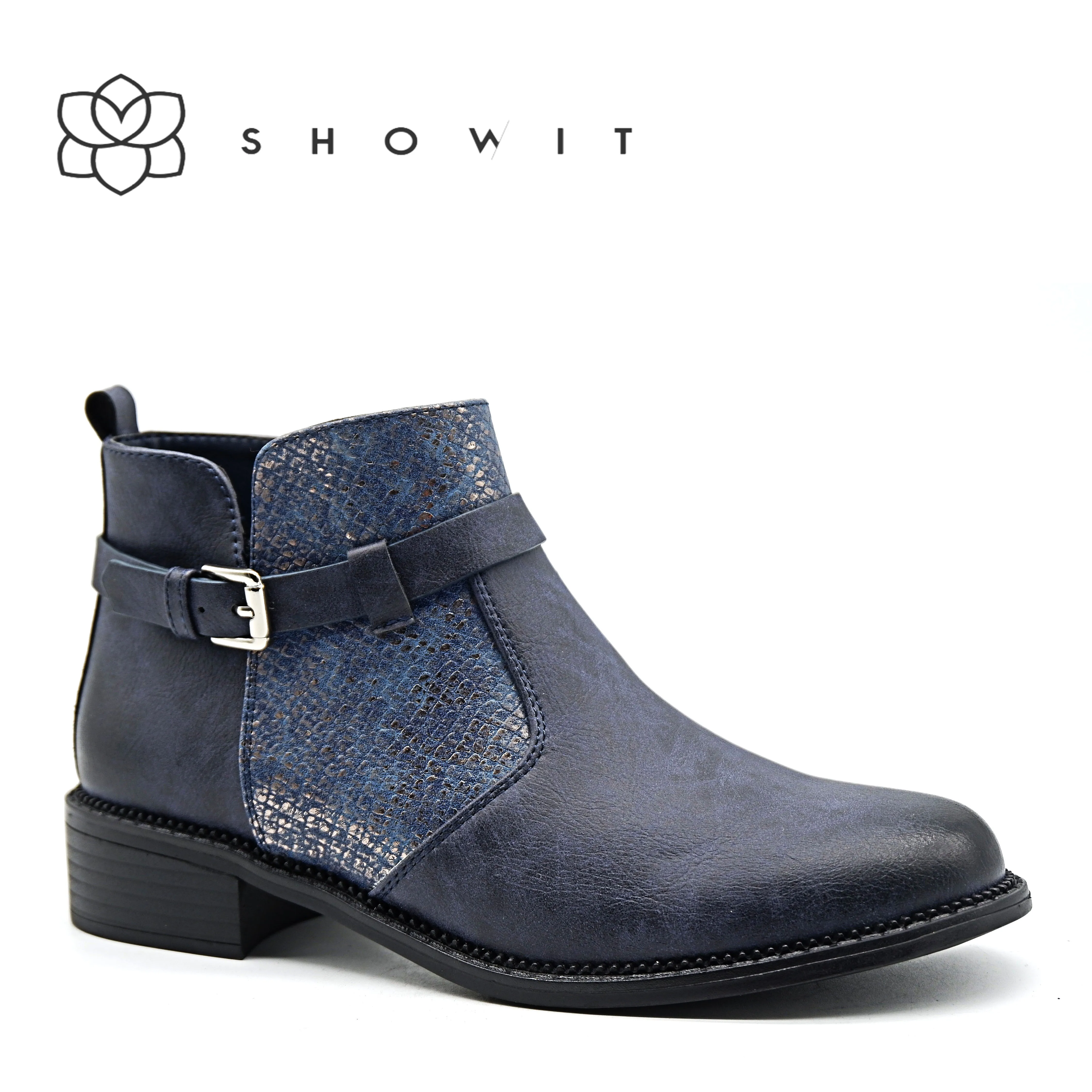 

Shoes women Lady casual ankle boots womens platform shoes with one buckle strape Cheseal round toe low heel Female spring boots