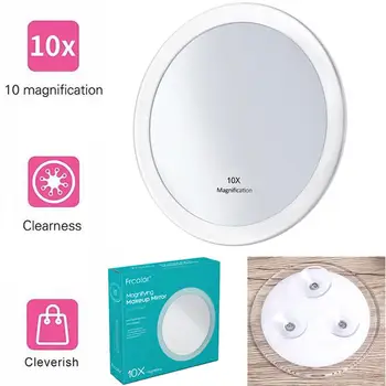 

ETEREAUTY 10x Magnifying Makeup Mirror with 3 Suction Cups Make Up Pocket Cosmetic Mirror Magnification Compact Mirror
