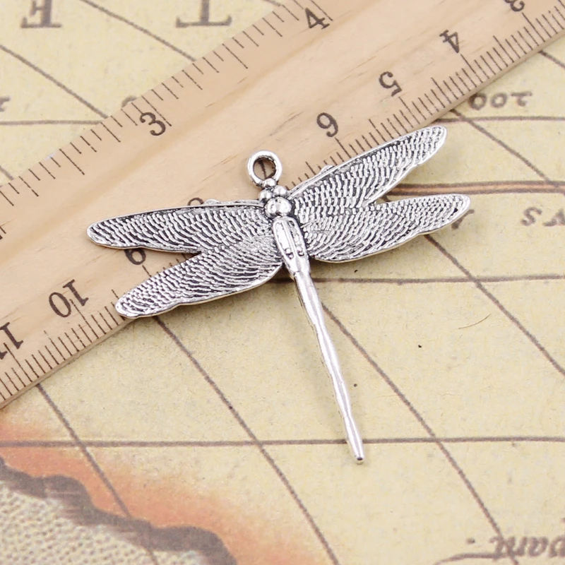 10pcs Charme Libelle 43x47mm Tibetischen Bronze Silber Farbe Anhänger Antiken Schmuck, Die DIY Handgemachten Handwerk Anhänger