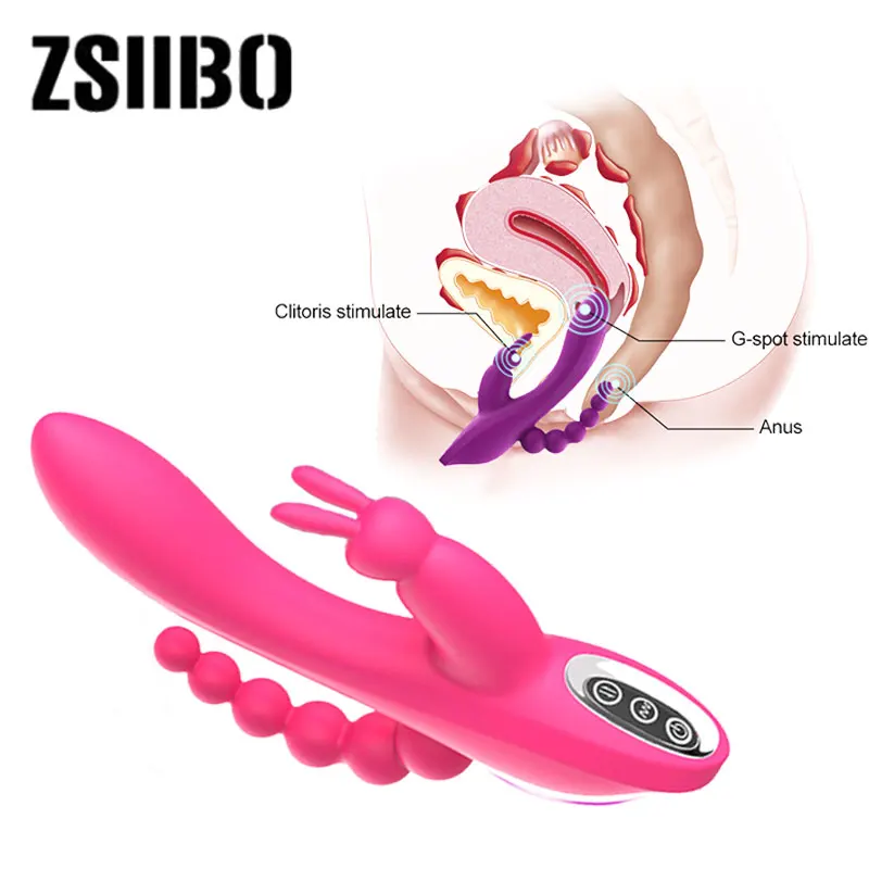 G Spot Dildo Vibrating rod Charging double head massage vibrator female silicone sexy vibrator Masturbator Sex Toys for Woman