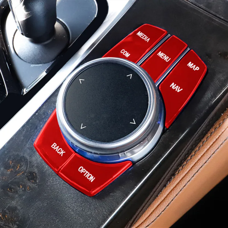 Красный автомобиль консоль подлокотник мультимедиа крышки кнопок украшение с блестками для BMW X3 G01 5 серии G30 Декор интерьера наклейки