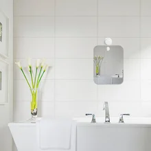 Акриловое серебряное зеркало для бритья с крючком, противотуманное зеркало для душа, противотуманное зеркало для ванной, зеркало для бритья для ванной 1