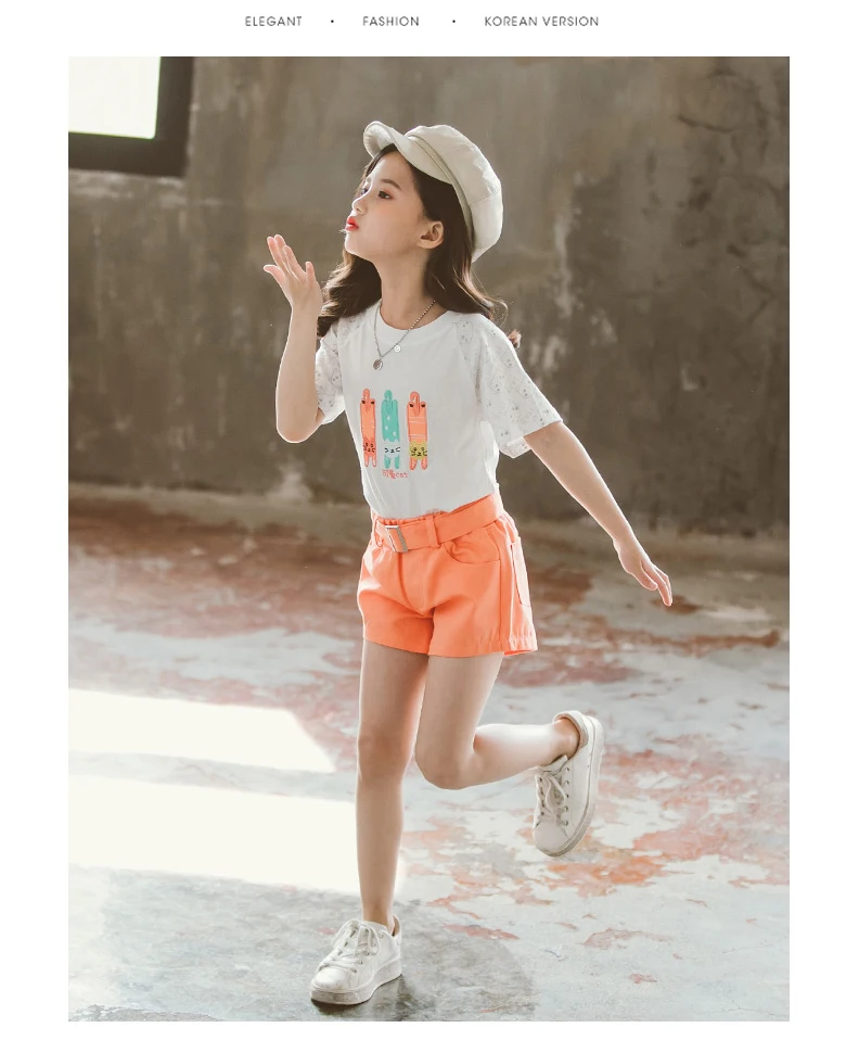 Shorts com Cinto Shorts para Meninas Verão Nova Adolescente Algodão Denim Adolescentes Menina Curto 3 4 5 6 7 8 9 10 11 12 Anos Crianças 2020 3 Mamãe e Bebê
