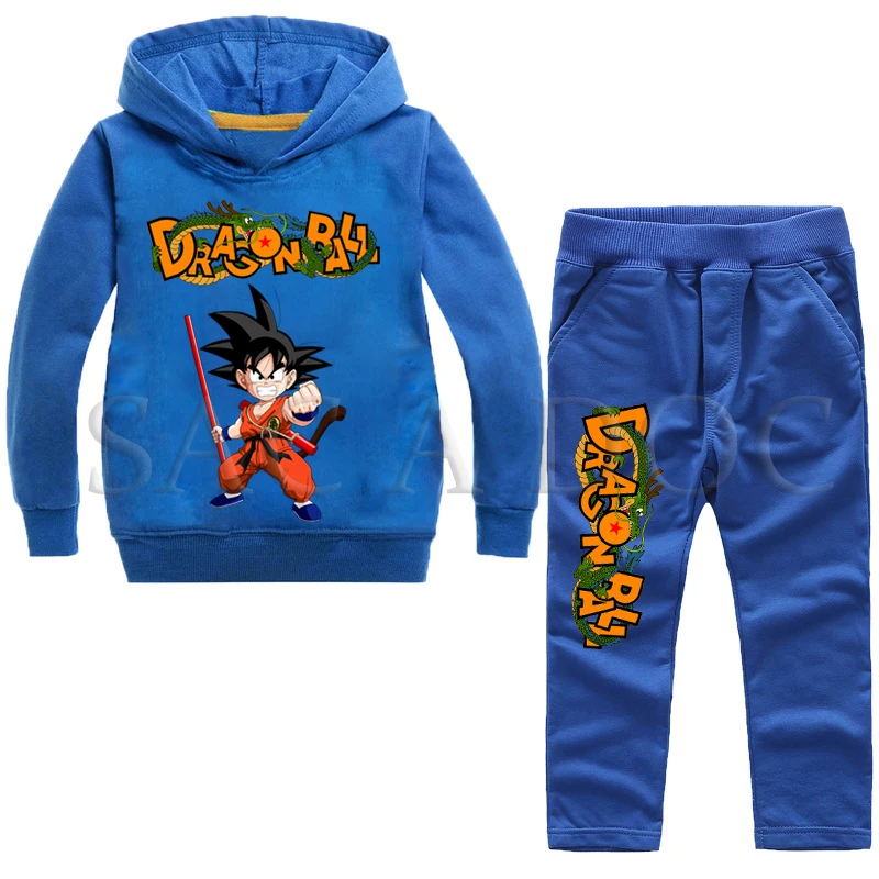 Dragon Ball Casual Sweater Children Autumn Set 2pcs Set Long Sleeve Hoodies+Pants Sets Toddler Boys Girls Tracksuits Outfit