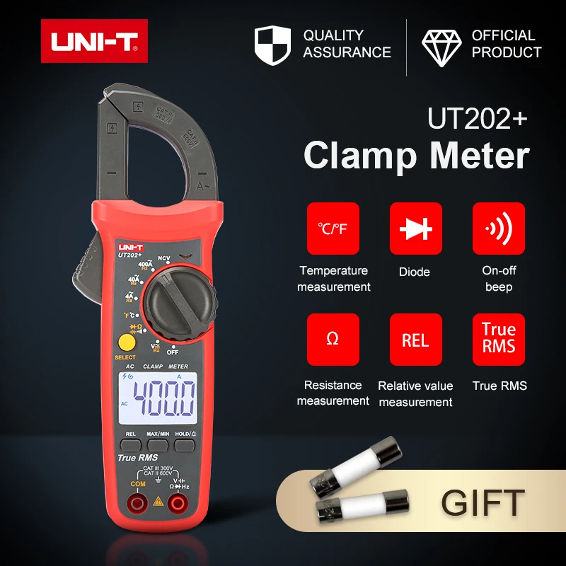 UNI-T UT201+/UT202+/UT203+ Handheld Digital Clamp Meter AC/DC Current Tester Multimeter True RMS Auto Range Measurement | Инструменты