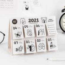 Criativo 2021 calendário de mesa semanal mini portátil 365 dias ano novo calendários de memorando agenda diária planejador