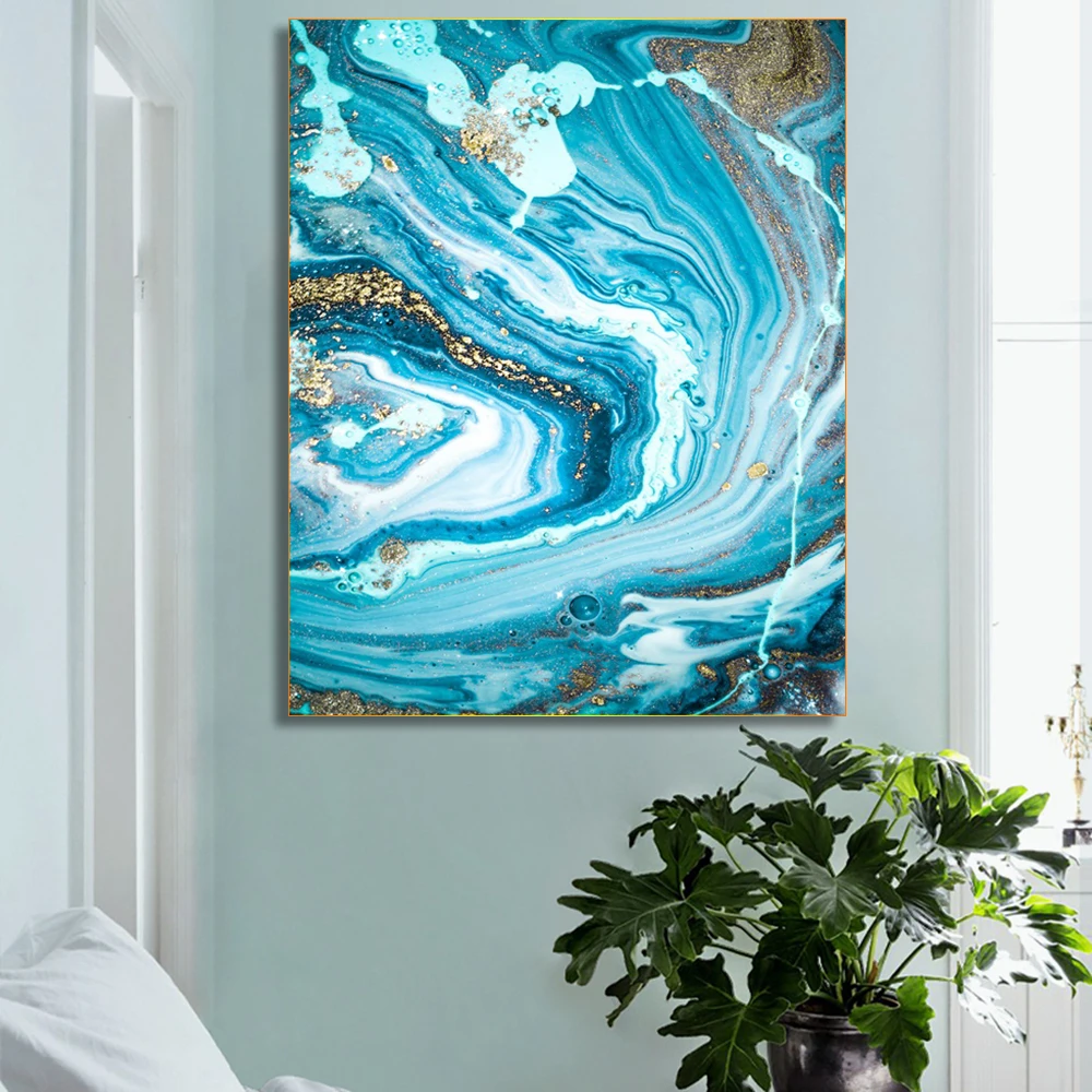 

Nordic Abstract Colorful Gold Wall Art Canvas Painting Calligraphy Posters and Prints Unique Decor Wall Pictures for Living Room