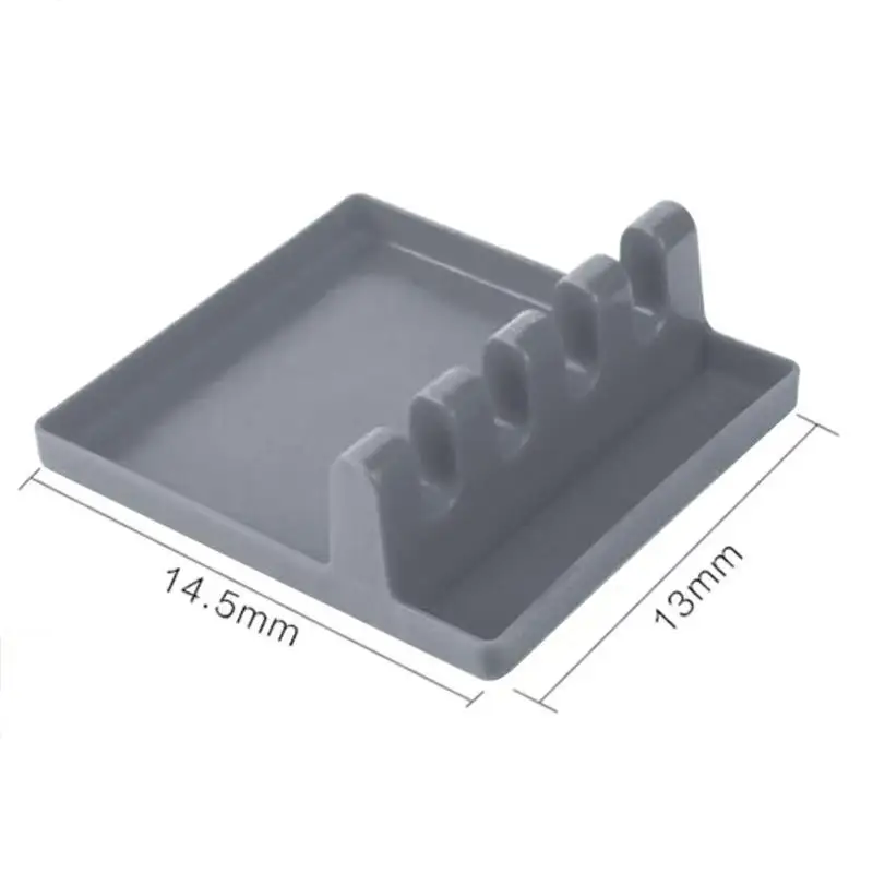Мульти-слот ложка подставки шпатель горшок крышка полка для ножей Нескользящая силиконовая подставка сливная стойка кухонные принадлежности держатель аксессуары для хранения - Цвет: Grey